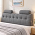 Artiss Headboard Pillow King Wedge Backrest Triangular with 2 Cushions Grey