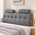 Artiss Headboard Pillow Queen Wedge Backrest Triangular with 2 Cushions Grey