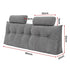 Artiss Headboard Pillow Queen Wedge Backrest Triangular with 2 Cushions Grey