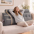 Artiss Headboard Pillow Queen Wedge Backrest Triangular with 2 Cushions Grey