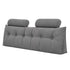 Artiss Headboard Pillow Queen Wedge Backrest Triangular with 2 Cushions Grey