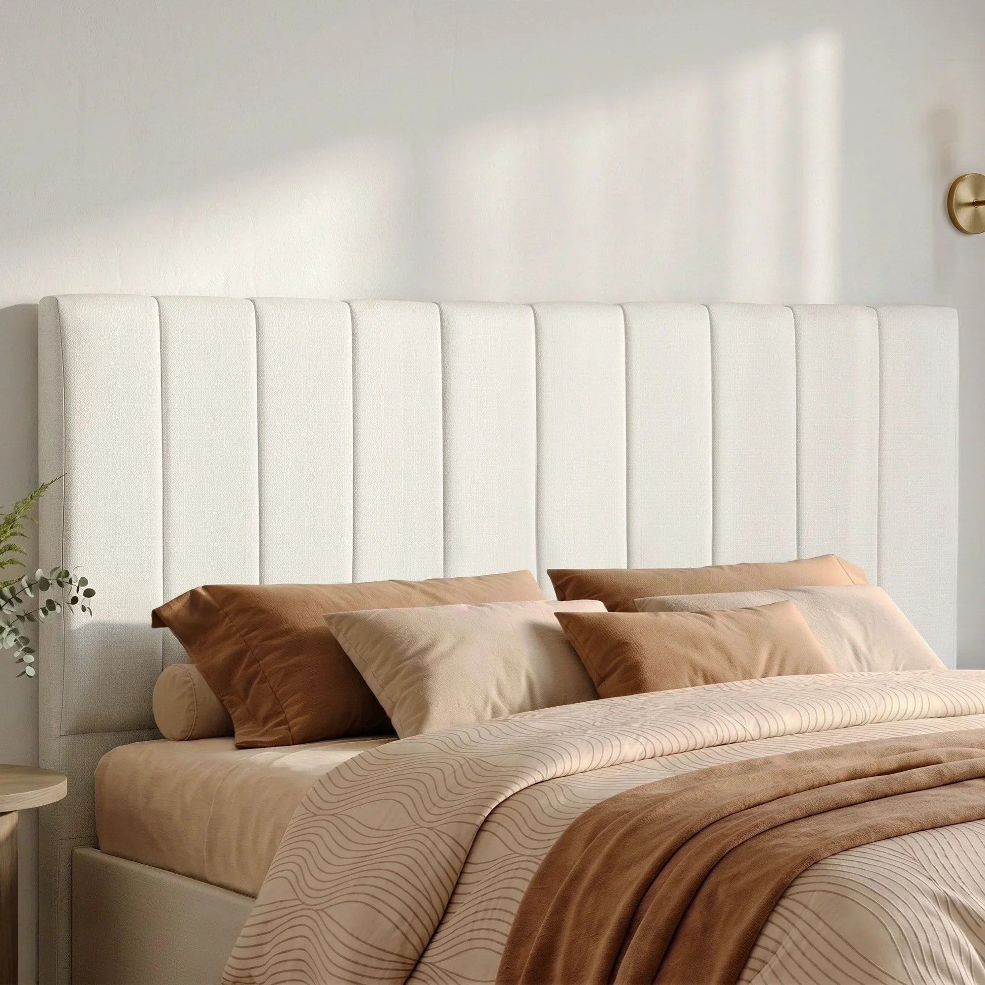 Bed Head Headboard King Linen 183CM - Beige