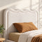 Artiss Boucle Bed Head Double Size Upholstered Wavy Headboard Beige