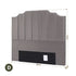 Bed Head Headboard Double Velvet 138CM - Grey