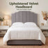 Bed Head Headboard Double Velvet 138CM - Grey