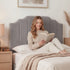 Bed Head Headboard Double Velvet 138CM - Grey