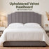 Bed Head Headboard King Velvet 183CM - Grey