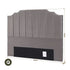 Bed Head Headboard Queen Velvet 153CM - Grey