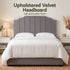 Bed Head Headboard Queen Velvet 153CM - Grey