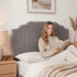 Bed Head Headboard Queen Velvet 153CM - Grey