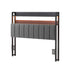 Double Headboard Charging Station Storage LED Light Grey Upholstered