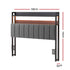 Double Headboard Charging Station Storage LED Light Grey Upholstered