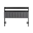 Double Headboard Charging Station Storage LED Light Grey Upholstered