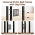 Double Headboard Charging Station Storage LED Light Grey Upholstered