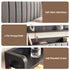 Double Headboard Charging Station Storage LED Light Grey Upholstered