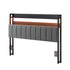 Queen Headboard Charging Station Storage LED Light Grey Upholstered