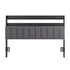 Queen Headboard Charging Station Storage LED Light Grey Upholstered