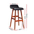 Set of 2 Sliva Bentwood Bar Stools PU Leather Walnut Frame Black Seat Kitchen Counter Chairs