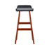 Set of 2 Sliva Bentwood Bar Stools PU Leather Walnut Frame Black Seat Kitchen Counter Chairs