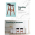 Set of 2 Sliva Bentwood Bar Stools PU Leather Walnut Frame Black Seat Kitchen Counter Chairs
