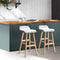 Artiss Sliva Bar Stools Set of 2 Wooden PU Leather White