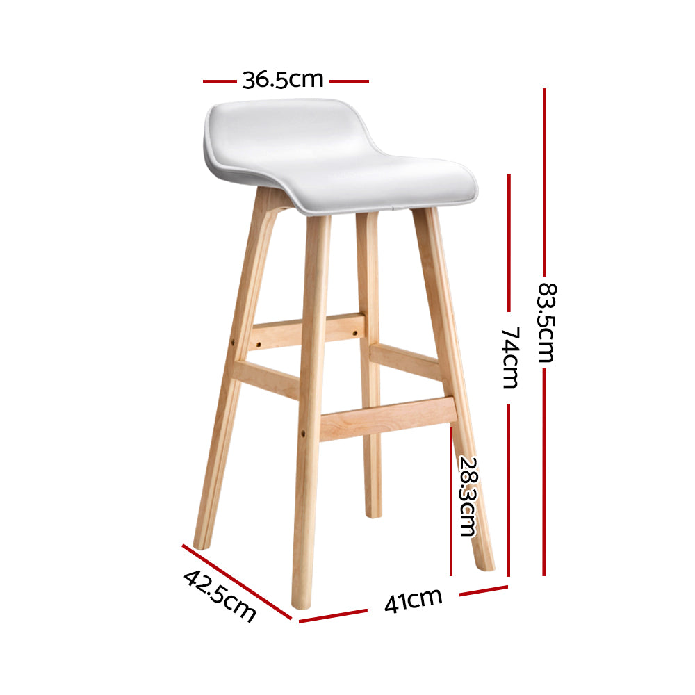 Artiss 4x Bar Stools Wooden Stool White