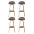 Artiss 4x Bar Stools Padded Linen Wooden Grey