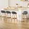 Artiss 4x Swivel Bar Stools Linen Fabric Bentwood Grey 69cm