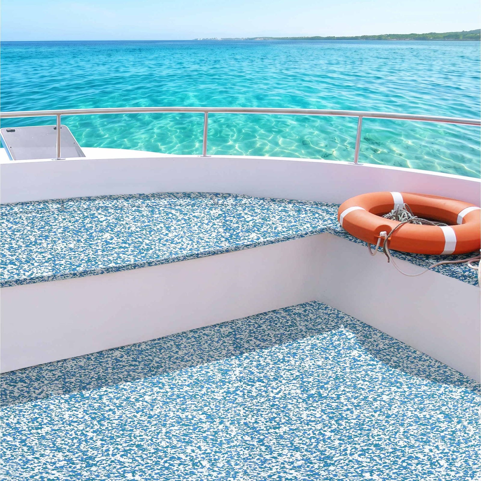 Boat Flooring, EVA Foam Decking Mat, 240x90cm, Blue Camo