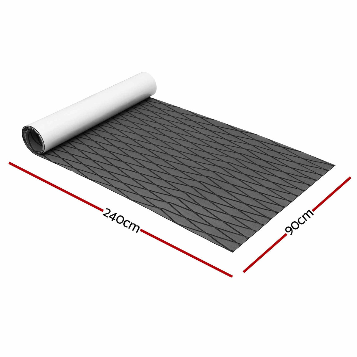 Seamanship EVA Foam Boat Flooring Deck Mat 240x90cm 6mm Self-Adhesive Dark Grey