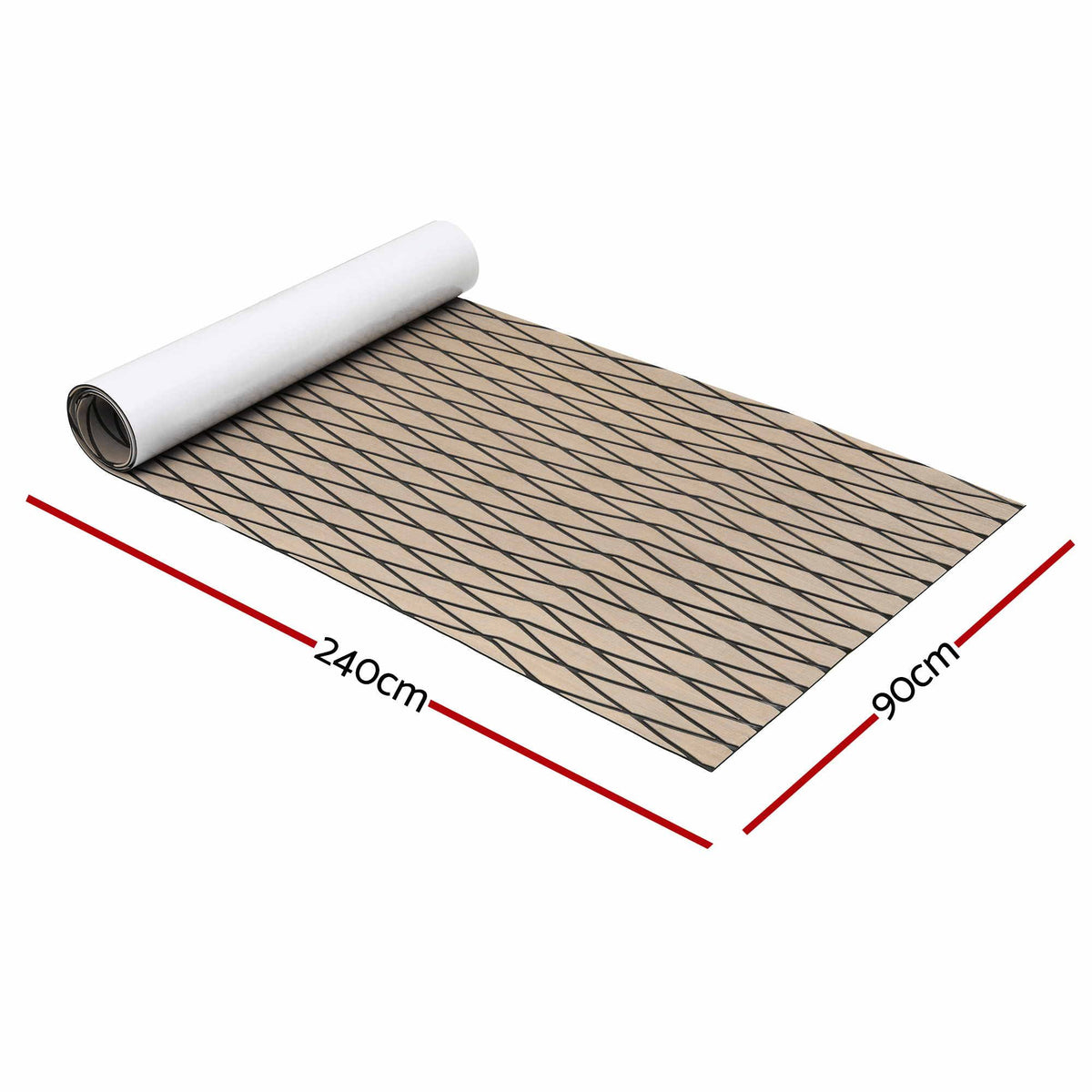 Seamanship EVA Foam Boat Flooring Deck Mat 240x90cm 6mm Self-Adhesive Taupe