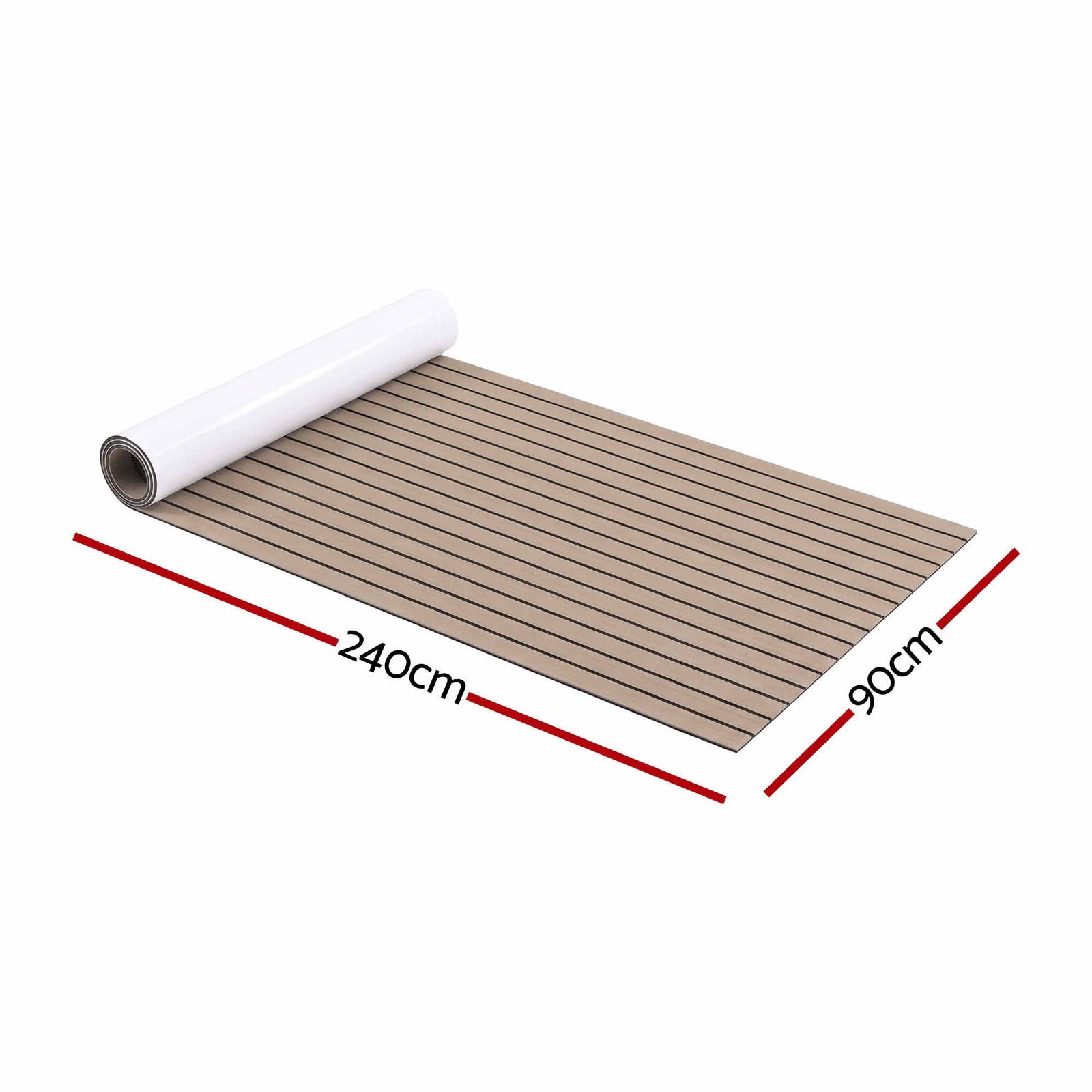 Boat Flooring, EVA Foam Decking Mat, 240x90cm, Taupe