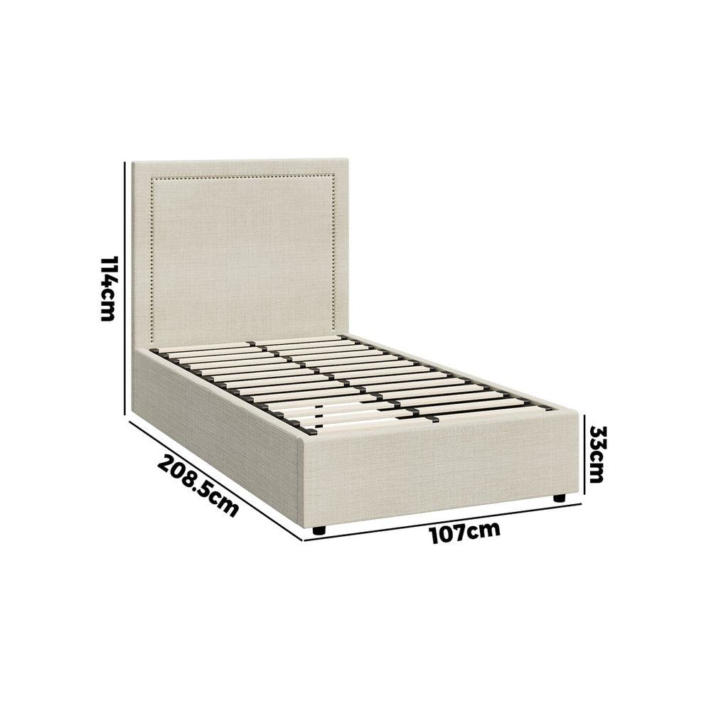 Bed Frame King Single Gas Lift Base Storage ADI