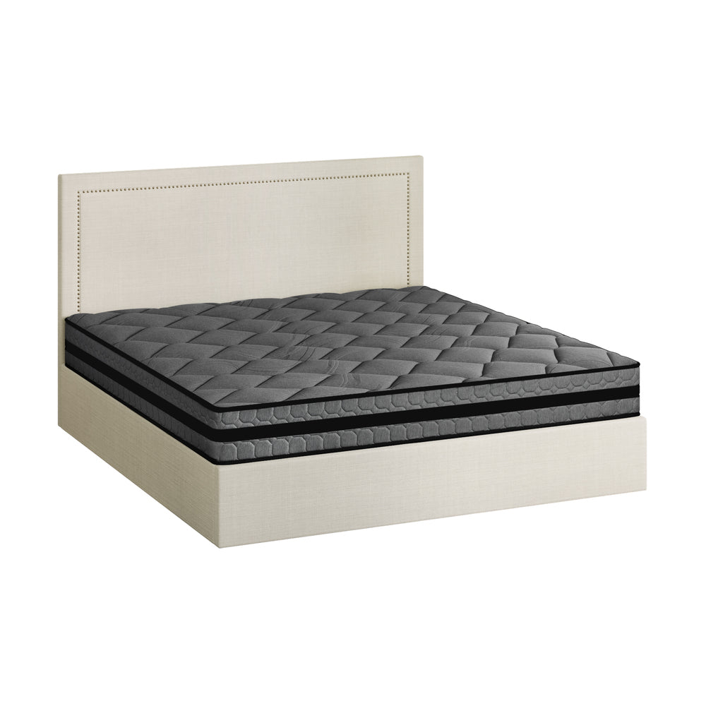 Oikiture Bed Frame With Mattress Set Double Size Gas Lift Storage ADI