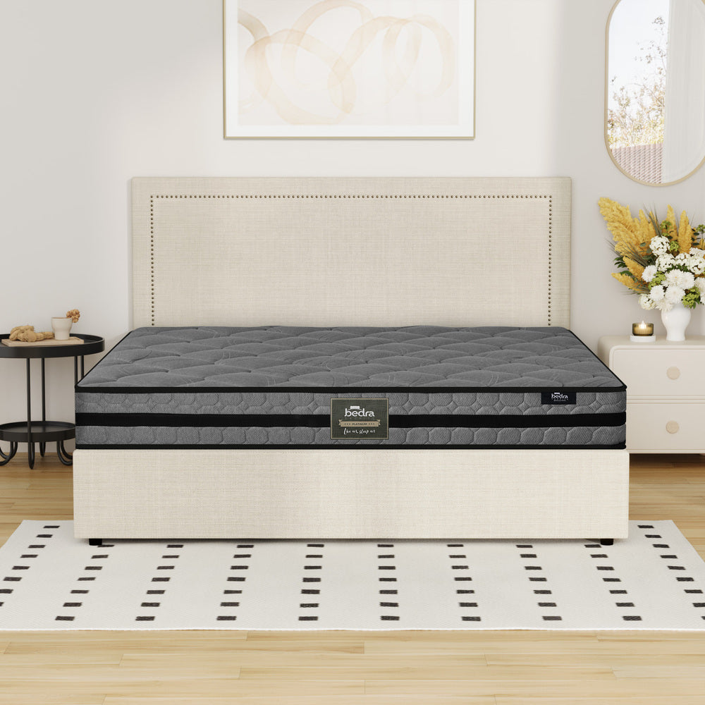 Oikiture Bed Frame With Mattress Set Queen Size Gas Lift Storage ADI