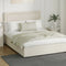 Oikiture Queen Gas Lift Bed Frame Storage Fabric Cream ADI