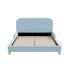Kids Double Bed Frame with Guard Rails Boucle Blue, 300kg Weight Capacity