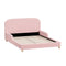 Kids Bed Frame Double Size Base with Side Rails Boucle Pink