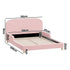 Kids Bed Frame Double Size Base with Side Rails Boucle Pink