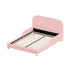 Kids Bed Frame Double Size Base with Side Rails Boucle Pink