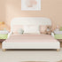 Kids Bed Frame Double Size Base with Side Rails Boucle White
