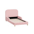 Kids Bed Frame Single Size Base with Side Rails Boucle Pink