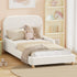 Kids Bed Frame Single Size Base with Side Rails Boucle White