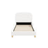 Kids Bed Frame Single Size Base with Side Rails Boucle White
