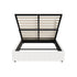 Oikiture Bed Frame Double Size Gas Lift Base Boucle Fabric White
