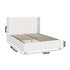 Oikiture Bed Frame Double Size Gas Lift Base Boucle Fabric White
