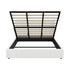 Oikiture Bed Frame King Size Gas Lift Base Boucle Fabric White