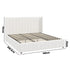 Oikiture Bed Frame King Size Gas Lift Base Boucle Fabric White