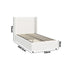Oikiture Bed Frame King Single Gas Lift Base Boucle Fabric White