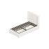 Oikiture Bed Frame King Single Gas Lift Base Boucle Fabric White